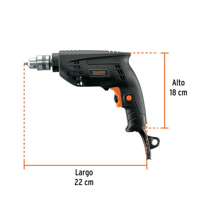 Taladro 3/8' 450 W, industrial, Truper 16706