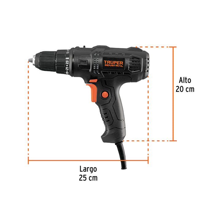 Taladro atornillador 3/8' 400 W, Industrial, Truper Código: 103170