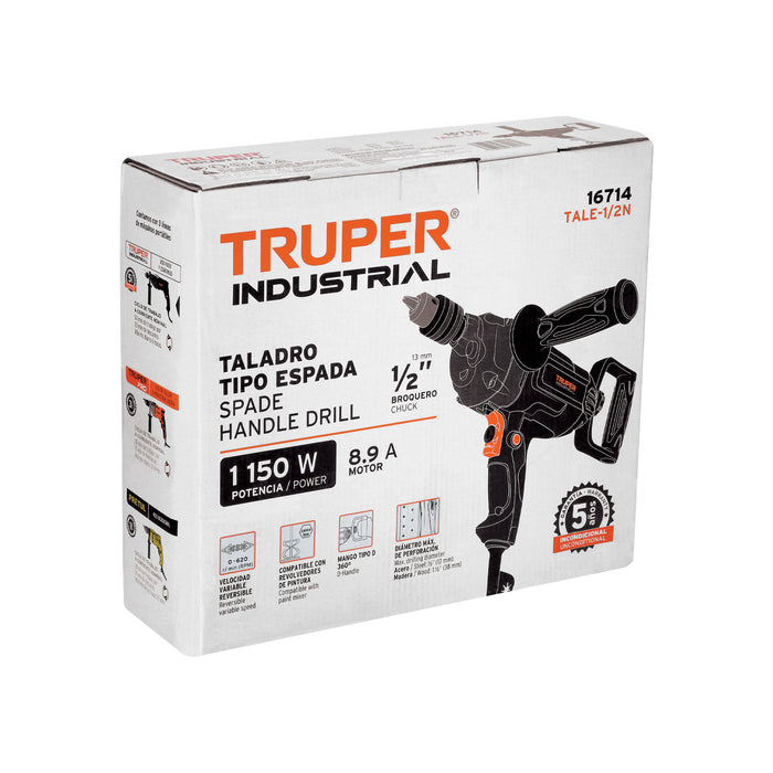 Taladro tipo espada 1/2' 1150 W, industrial, Truper 16714