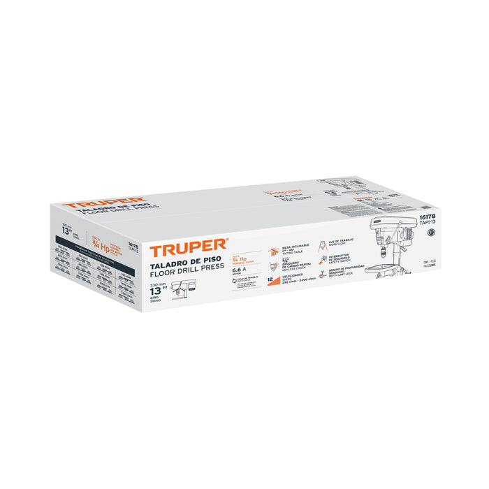 Taladro de piso 13', 3/4 HP (560 W), broquero 5/8', Truper 16178 TAPI-13