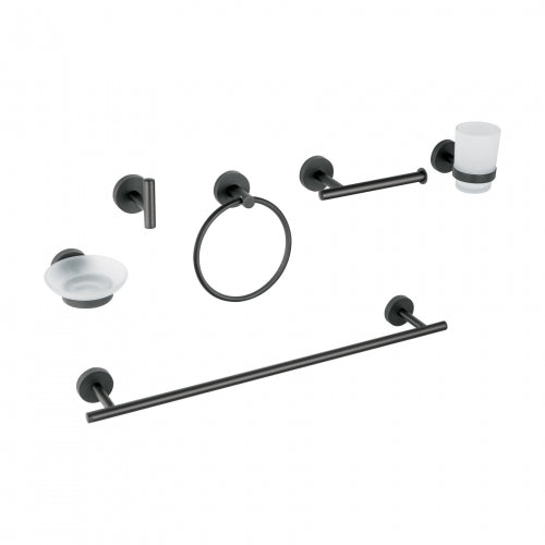 Juego de 6 accesorios para baño acabado negro, Foset Tubig 47975 TBA-7000M