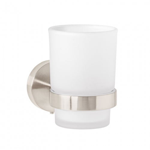 Portavaso cepillero satín con vaso de vidrio, Foset Túbig 45956 TBA-71N