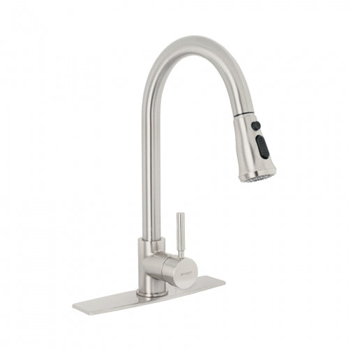 Monomando para fregadero, cuello extraible, satín, Tubig 46769 TBF-84N