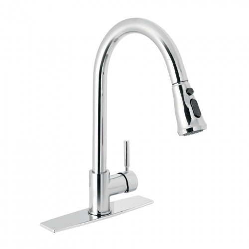 Monomando para fregadero, cuello extraible, cromo, Tubig 46768 TBF-84
