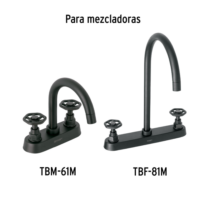 Juego de 2 manerales para mezcladora, volante, negro, Tubig 46871
