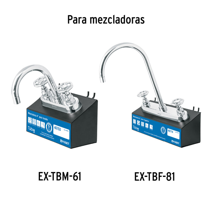 Juego de 2 manerales para mezcladora, volante, cromo, Tubig 46869
