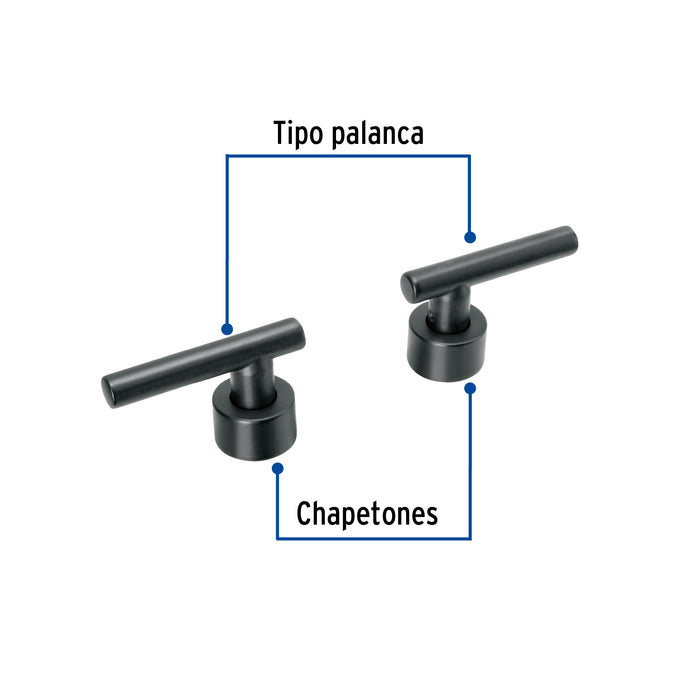 Juego de 2 manerales para mezcladora, palanca, negro, Tubig 46868