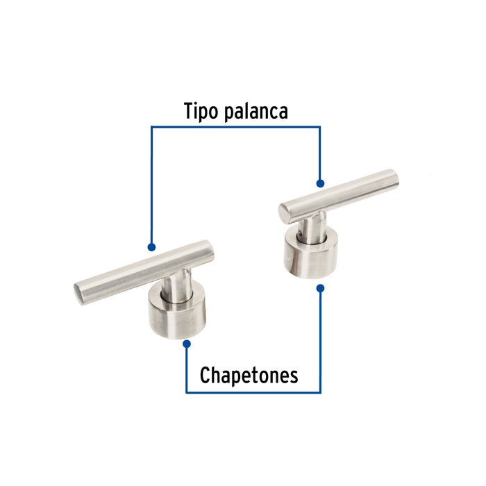 Juego de 2 manerales para mezcladora, palanca, satín, Tubig 46867