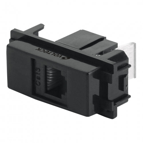 Toma de teléfono, línea Italiana, color negro, Volteck 47611 TE-IN