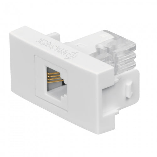 Toma de teléfono, línea Oslo, color blanco, Volteck 48327 TE-OB