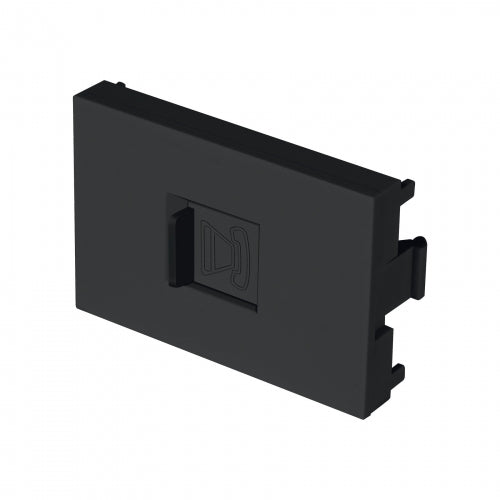 Toma de teléfono negro de 1.5 módulos, línea Lisboa, Volteck 47884 TE15-LN