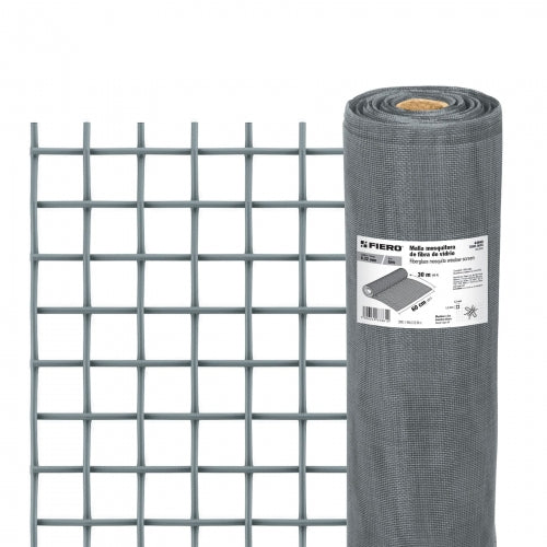 Rollo de 30 m x 0.6 m malla mosquitera fibra de vidrio gris 44949 TEMO-06FG