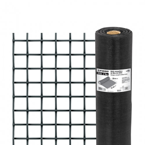 Rollo de 30 m x 0.75m malla mosquitera fibra de vidrio negra 44993 TEMO-07FN