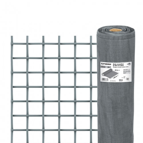 Rollo de 30 m x 1.05 m malla mosquitera fibra de vidrio gris 44981 TEMO-10FG