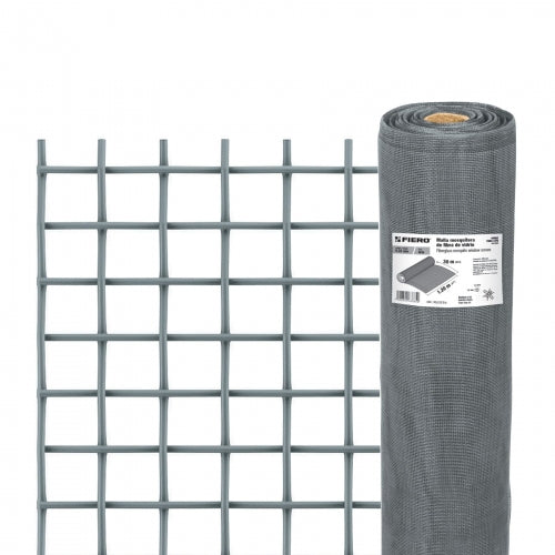Rollo de 30 m x 1.2 m malla mosquitera fibra de vidrio gris 44982 TEMO-12FG