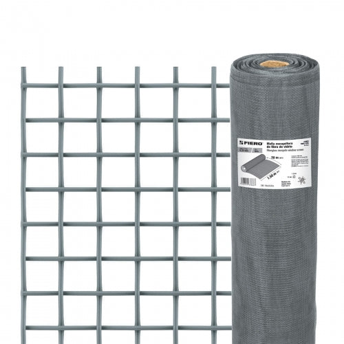 Rollo de 30 m x 1.5 m malla mosquitera fibra de vidrio gris 44983 TEMO-15FG