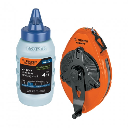 Tiralíneas metálico con gis, uso rudo, 30 m (100 ft), Expert 18579 TL-100X
