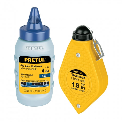 Tiralíneas plástico con gis 15 m (50 ft), Pretul 28574 TL-50P