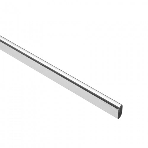 Tubo ovalado para clóset, 1.2 m, acero cromado, Hermex 45899 TO-512
