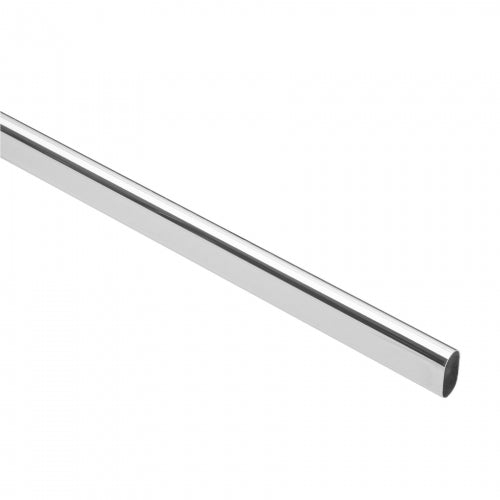 Tubo ovalado para clóset, 2.4 m, acero cromado, Hermex 45897 TO-524