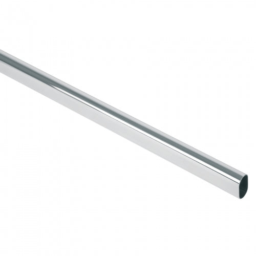 Tubo ovalado para clóset, 3.0 m, acero cromado, Hermex 48977 TO-530