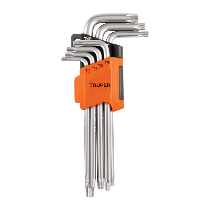 Juego de 7 llaves torx largas con organizador, Truper 15553 TORX-7L