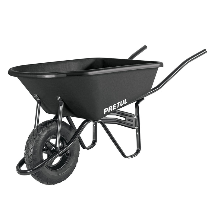 Carretilla concha plástica 5 ft3 Neumática b/tubular, Pretul 22703 TP-5N