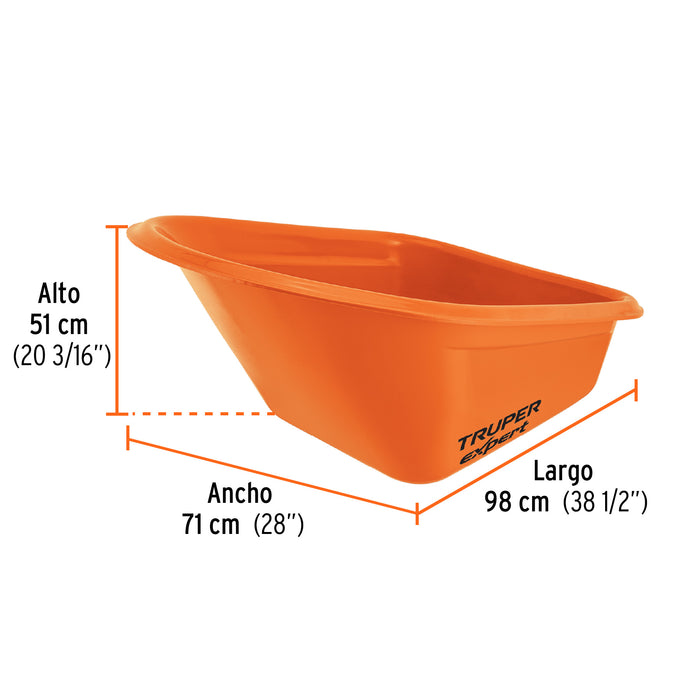 Carretilla 7ft3 Expert plástica, 2 llantas,bastidor metálico 103007 TP-7X