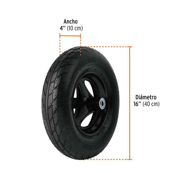 Carretilla 7ft3 Expert plástica, 2 llantas,bastidor metálico 103007 TP-7X