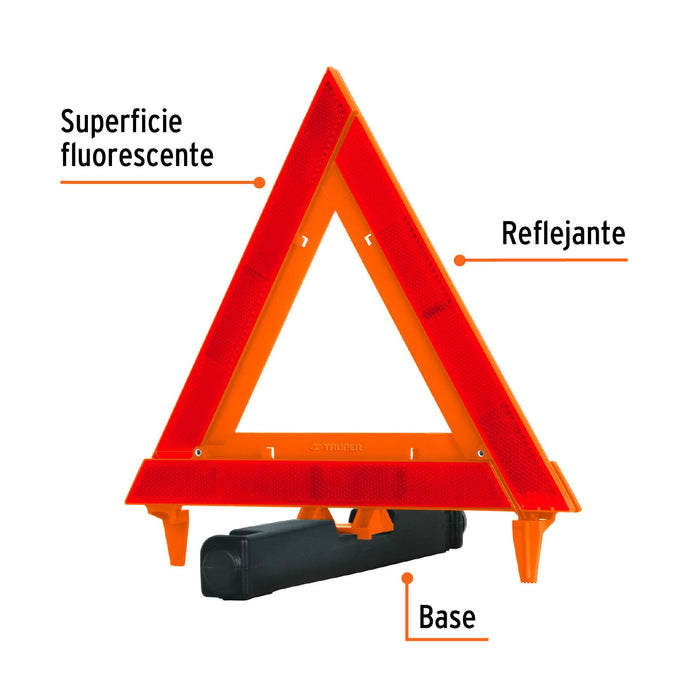 Triángulo de seguridad de 29 cm de alto con estuche plástico 10943 TRISE-290