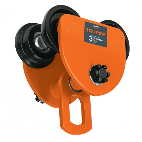 Trole de carga 3 ton para vigas IPS e IPR, ajustable, Truper 101078 TRO-3