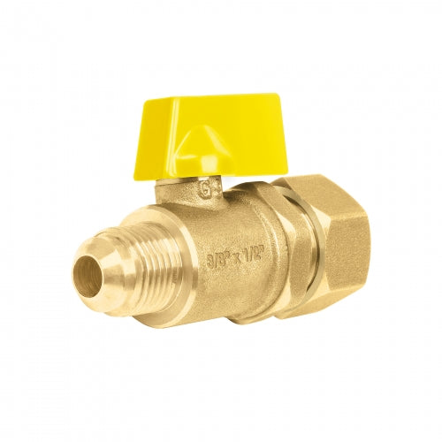 Válvula de control latón para gas 3/8'x1/2' tipo barrilito 49116 VG-554-B