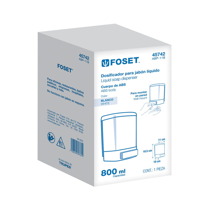 Dosificador para jabón líquido, blanco, Foset Basic 45742