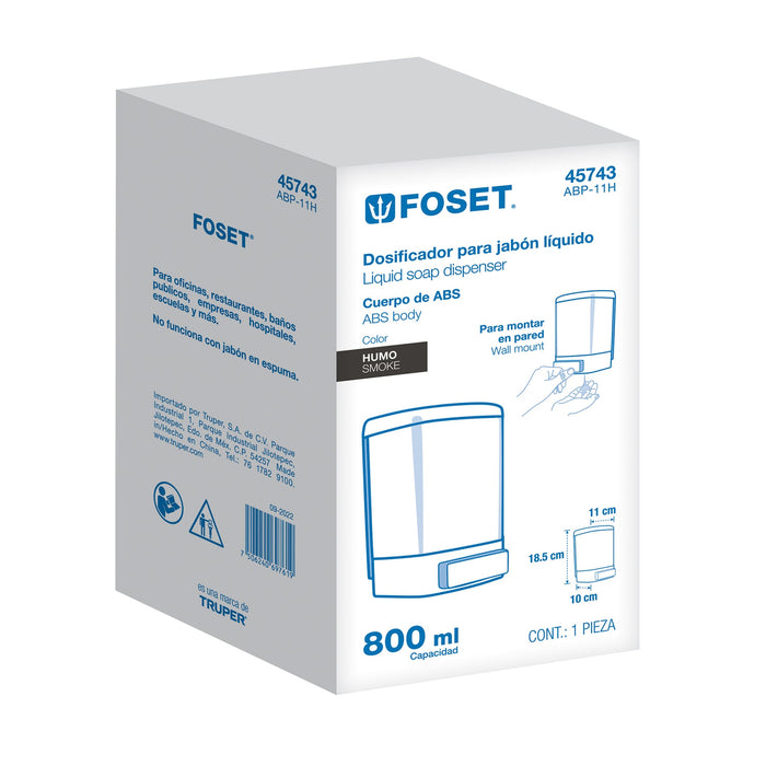 Dosificador para jabón líquido, humo, Foset Basic 45743
