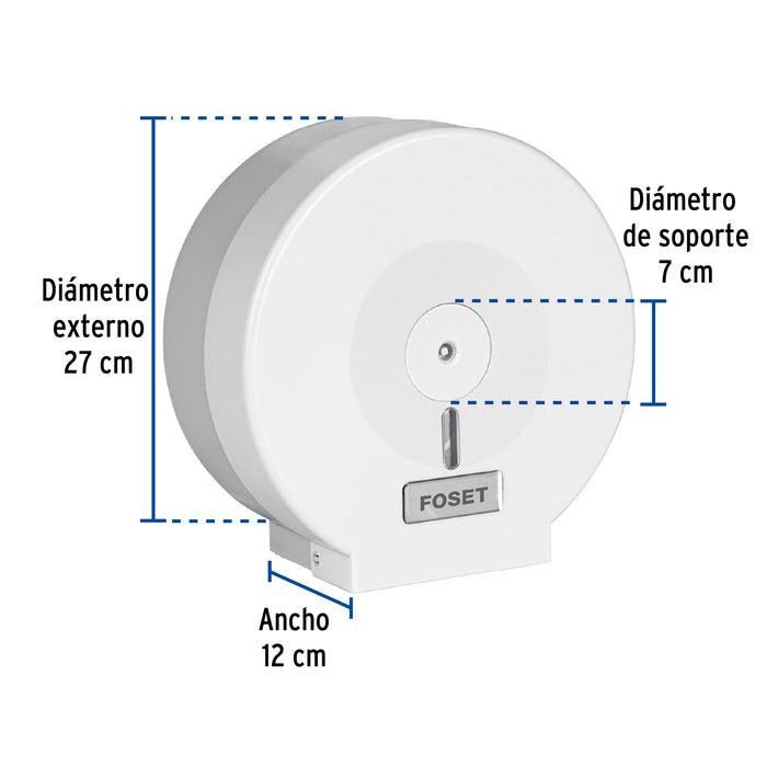 Portarollo junior de ABS, blanco, Foset Basic 45738