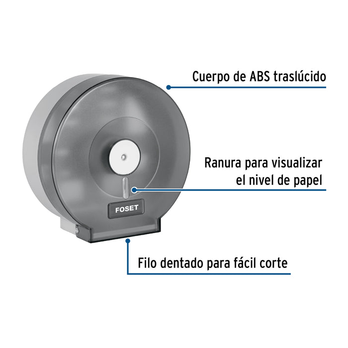Portarollo junior de ABS, humo, Foset Basic 45739