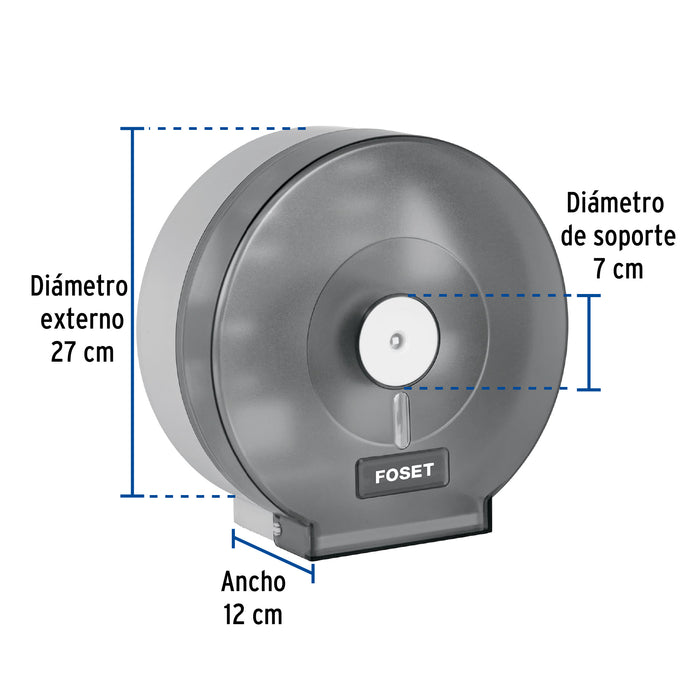 Portarollo junior de ABS, humo, Foset Basic 45739
