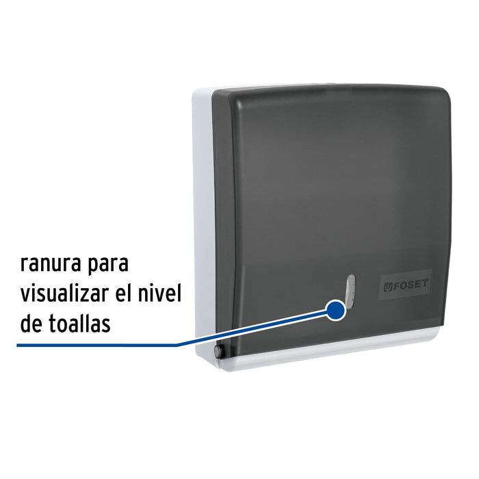 Dispensador de ABS para toallas de papel, humo, Foset 47936