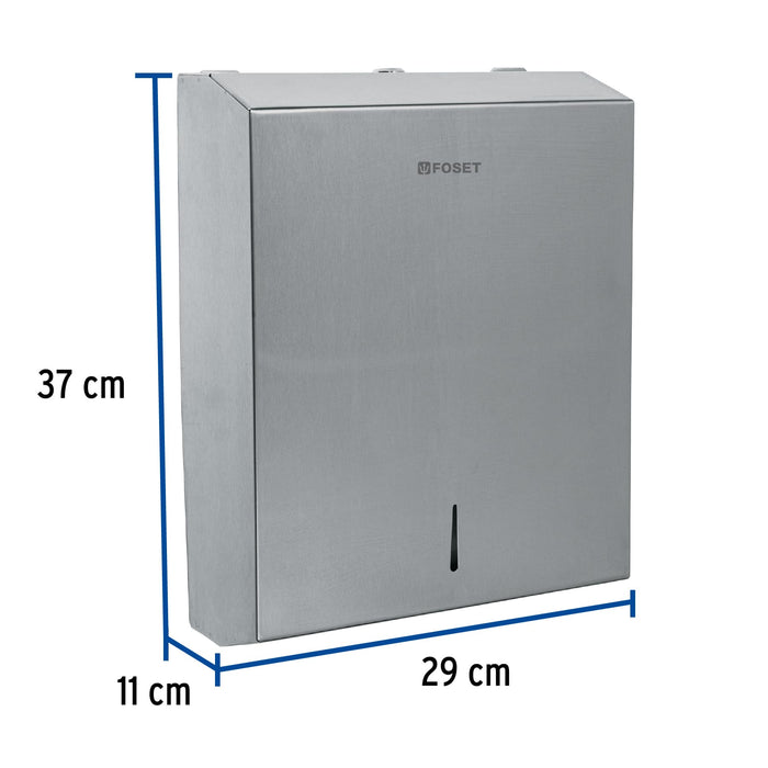 Dispensador de acero inox. para toallas de papel, Foset 47933