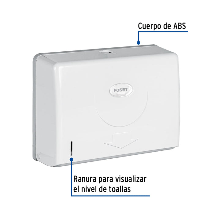 Dispensador junior p/toallas de papel, blanco, Foset Basic 45740
