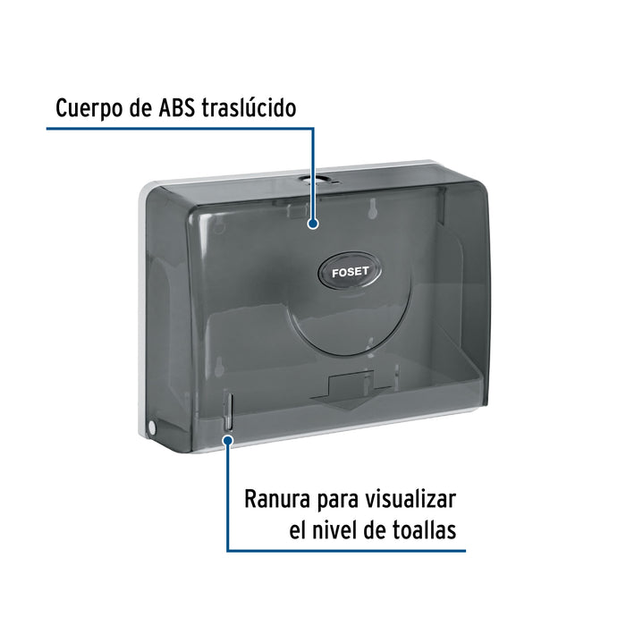 Dispensador junior p/toallas de papel, humo, Basic 45741