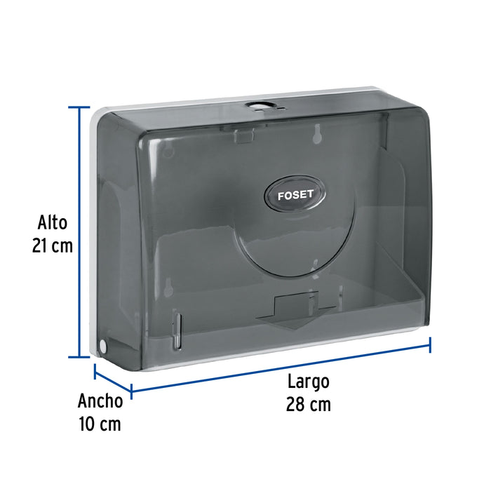 Dispensador junior p/toallas de papel, humo, Basic 45741