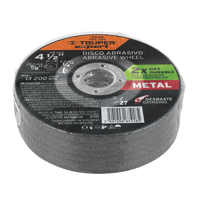 Disco Tipo 27 de 4-1/2' x 6.4 mm desbaste de metal, Expert 11548 ABT-386