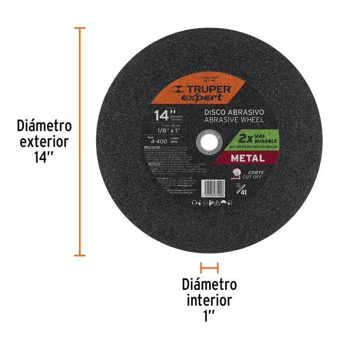 Disco Tipo 41 de 14' x 3 mm para corte de metal, Expert 11567 ABT-742