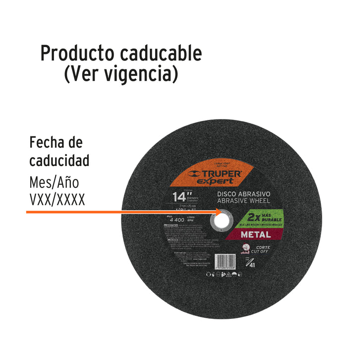 Disco Tipo 41 de 14' x 3 mm para corte de metal, Expert 11567 ABT-742