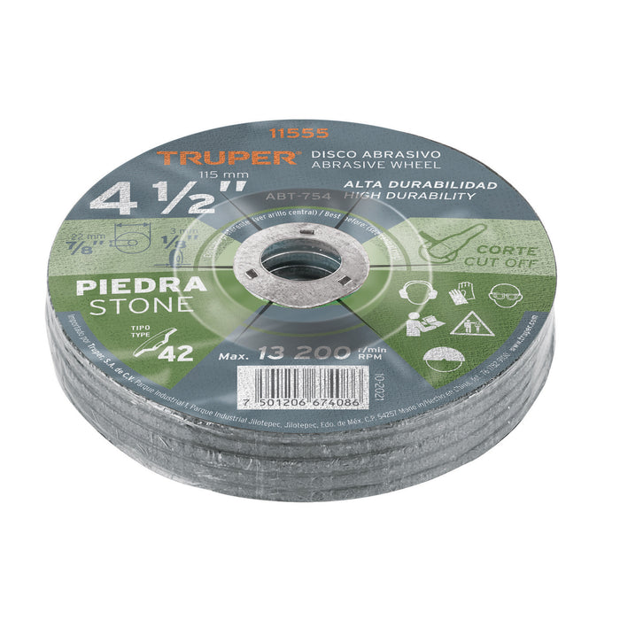 Disco Tipo 42 de 4-1/2' x 3.2 mm para corte de piedra 11555 ABT-754