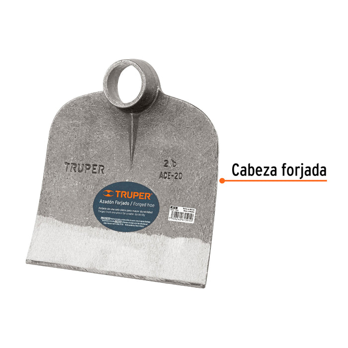 Azadón Centroamericano 2.0 lb sin mango, Truper 10359 ACE-20