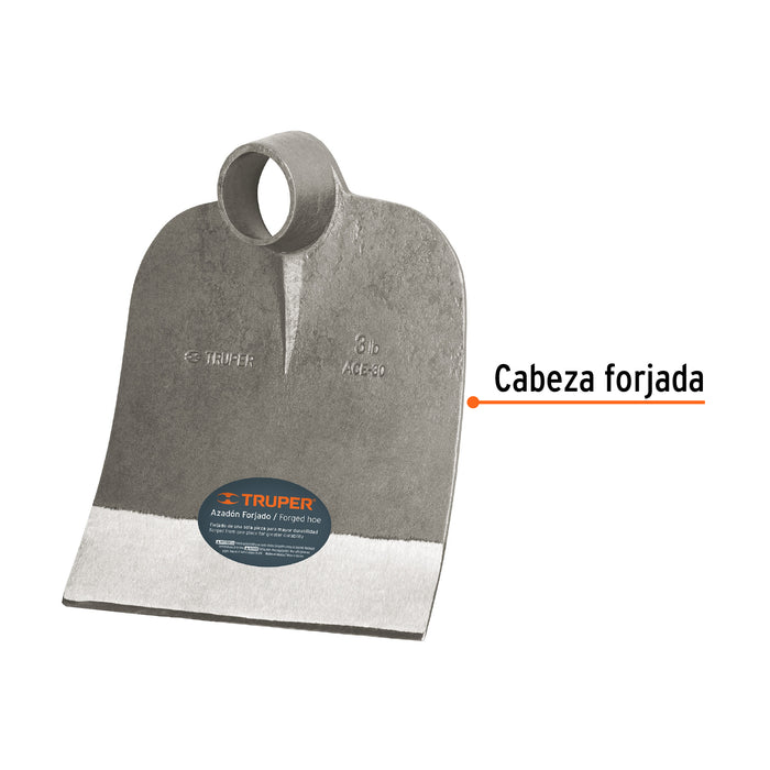 Azadón Centroamericano 2.8 lb sin mango, Truper 10362 ACE-30