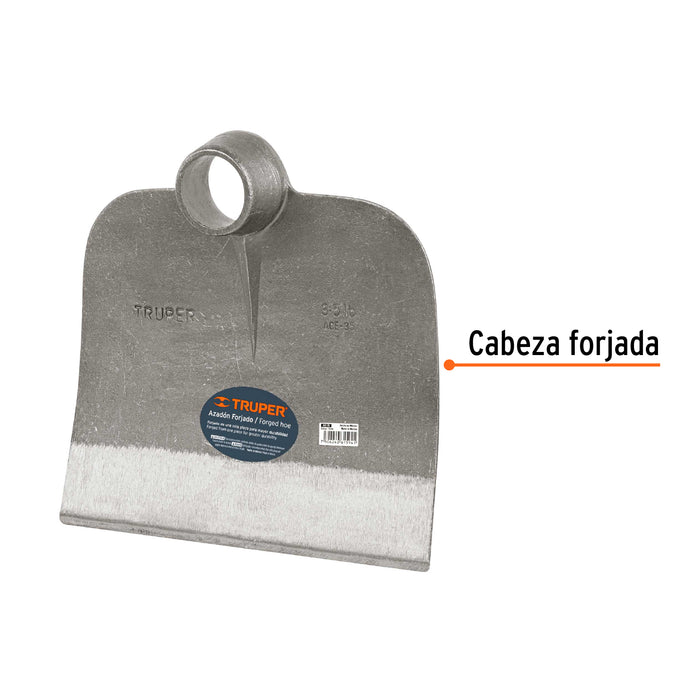 Azadón Centroamericano 4.0 lb sin mango, Truper 10364 ACE-35