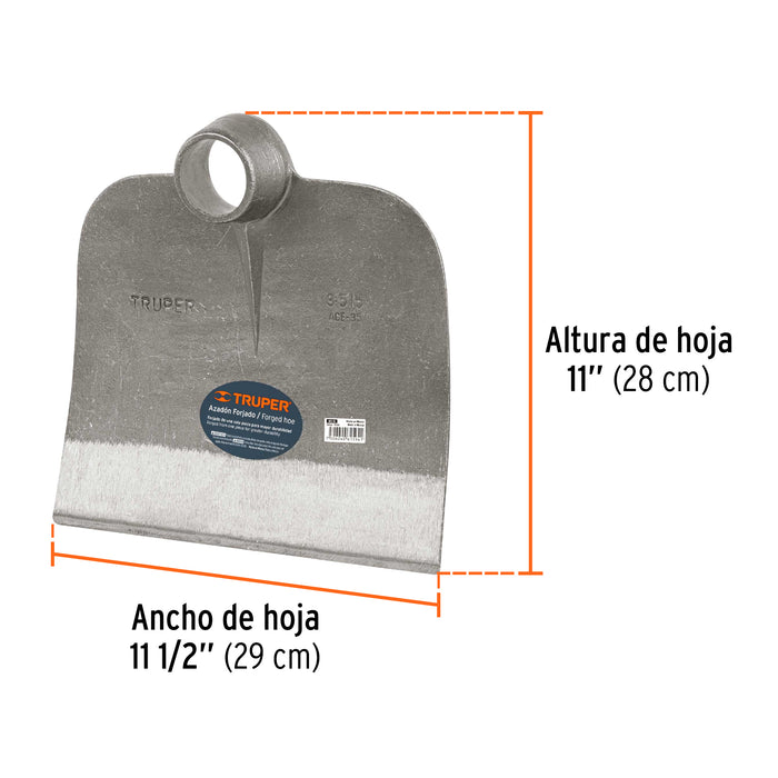 Azadón Centroamericano 4.0 lb sin mango, Truper 10364 ACE-35